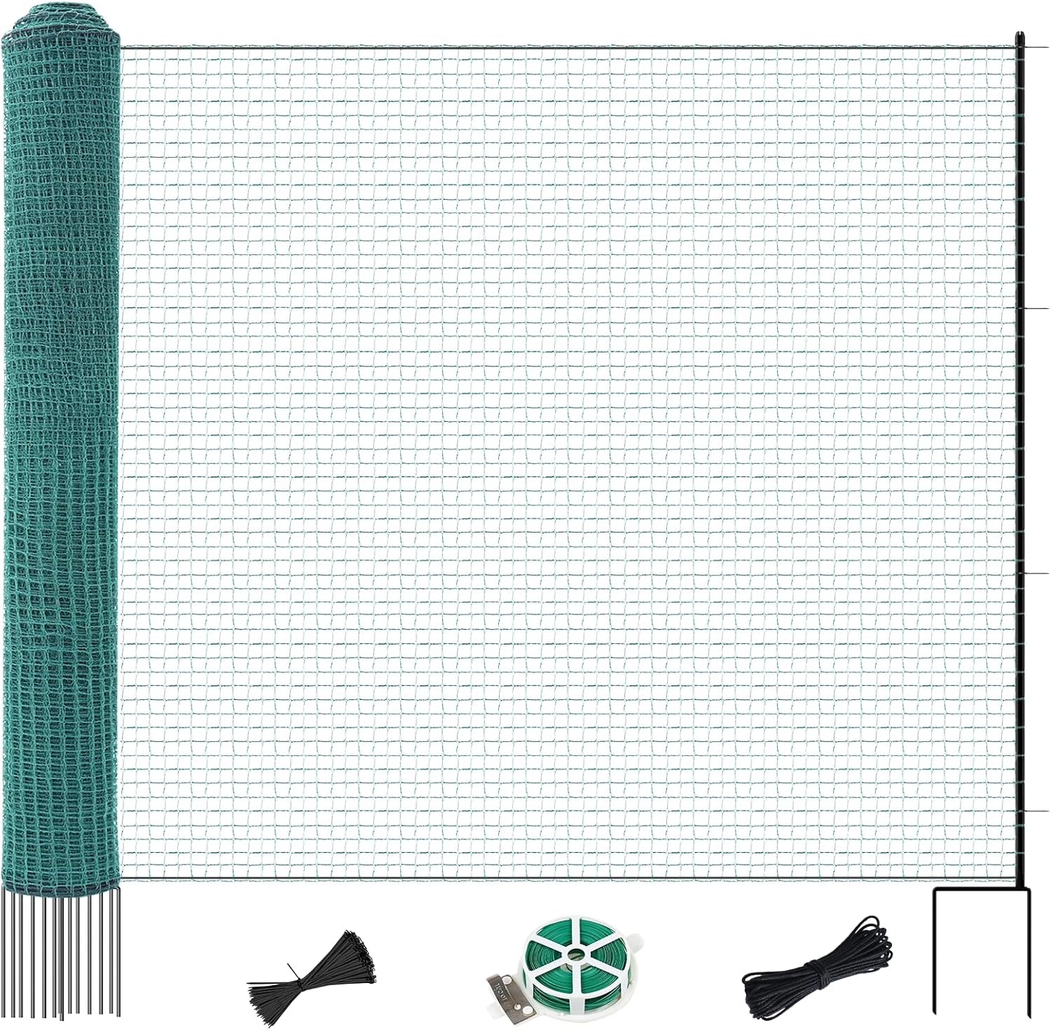 SUNYRISY Garden Mesh Fence Temporary Safety Fencing, 40in x 164ft Garden Fence Animal Barrier with Steel Stakes, Fencing Netting for Construction Backyard Chickens Dog Poultry Deer