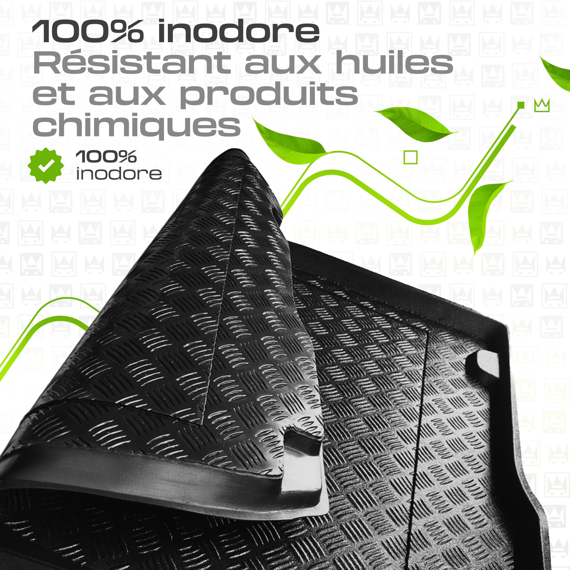 MOTOS Tapis de coffre en PE pour Peugeot 206 1998-2012 Rendez votre voyage plus confortable grâce à ce tapis de voiture durable - Tapis de coffre de voiture tout temps, protection contre les salissure