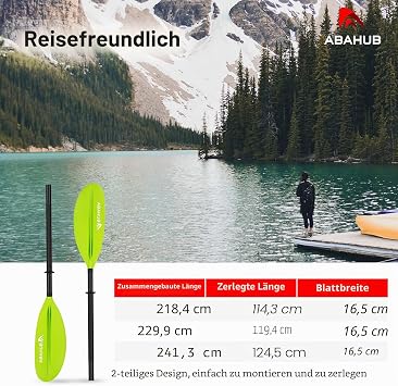 Abahub 218/230/241 cm Kayak Double Paddle Aluminium with Paddle Leash