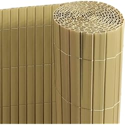 Paneles De Bambú Para Exterior Ribelli® Estera Protectora de PVC con Puente, Extra Estable, Valla de protección Visual para balcón, protección contra el Viento (120 x 300 cm, bambú)
