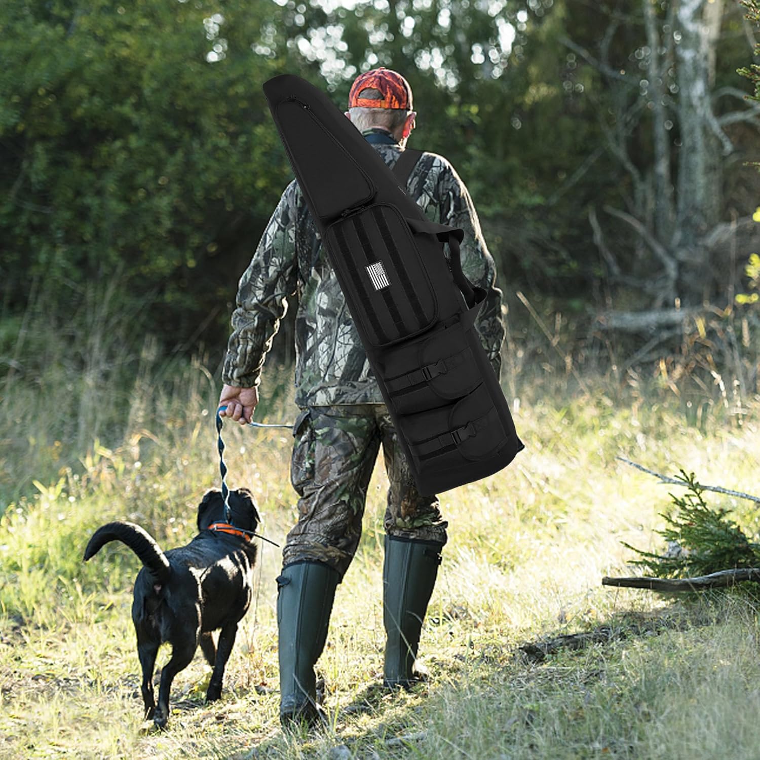 Soft Double Shotgun Rifle Case 32"/38"/42"/46"/52"/55" Long Rifle Bag for Hunting Shooting Range, Firearm Transportation, With Multiple Magazine Holder Pouches - Image 6