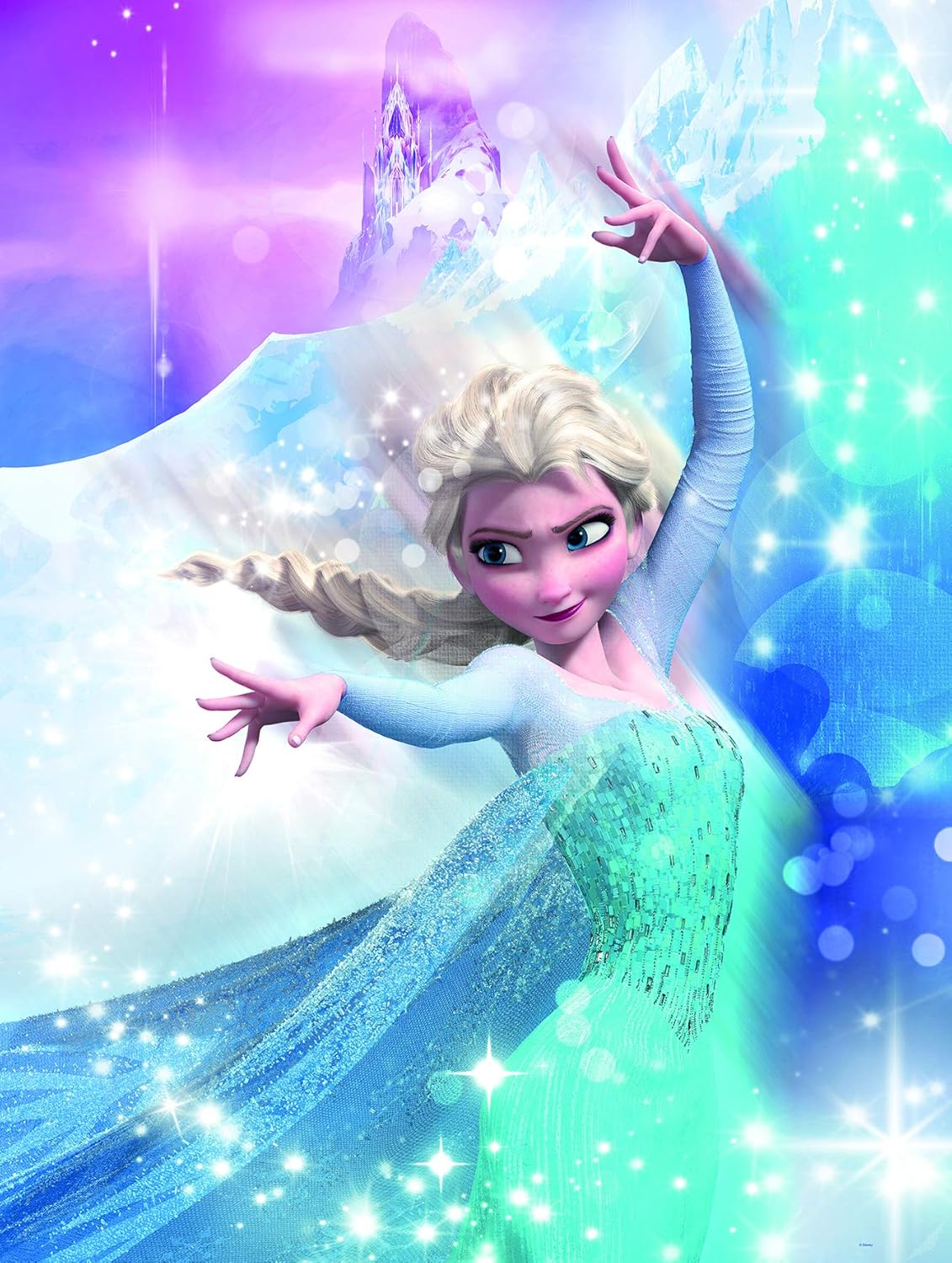 Komar Disney Frozen 2 ELSA Action Wall Picture for Nursery, Baby Room, Decoration Art Print Without Frame Available in 3 Sizes, Colourful, WB075-30x40