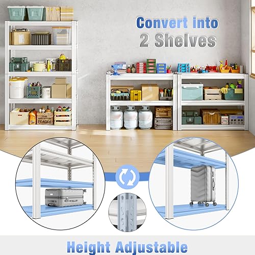 Miniatura 6 de Raybee Estantería de garaje de 72 pulgadas de alto, estantes de almacenamiento de 2010 libras, estantería de metal ajustable de 5 niveles, estantes