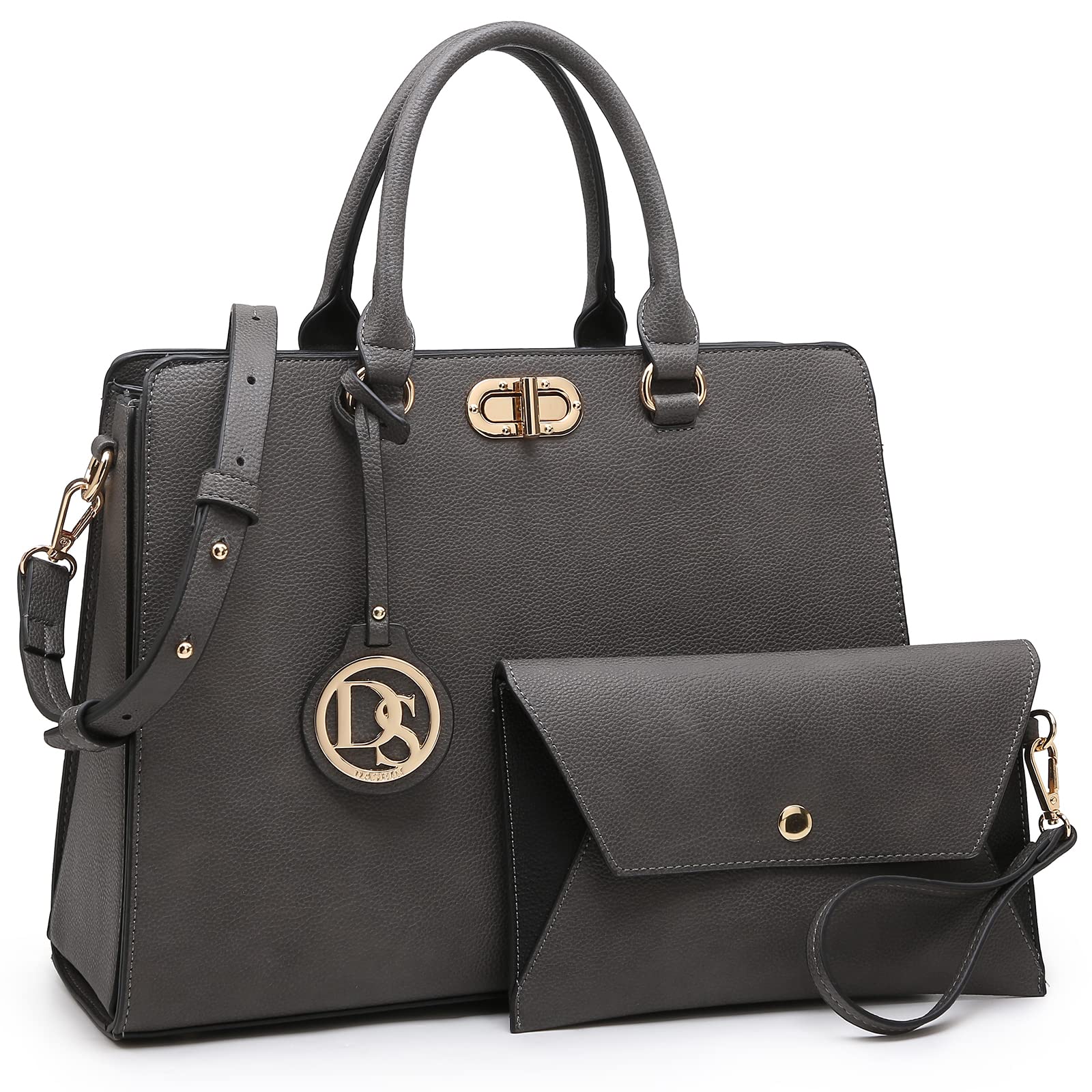 DaseinWomen Handbags Purses Ladies Work Purse Satchel Tote Top Handle Shoulder Bags with Matching Clutch