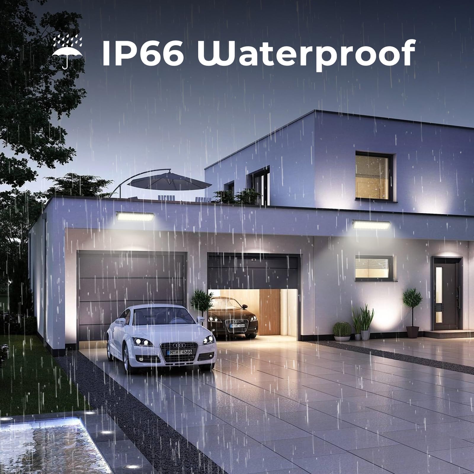 2Pack 100W Shop Light 14000LM 6000K Daylight White Super Brighter LED Shop Light IP66 Waterproof Garage Lighting with — view 6