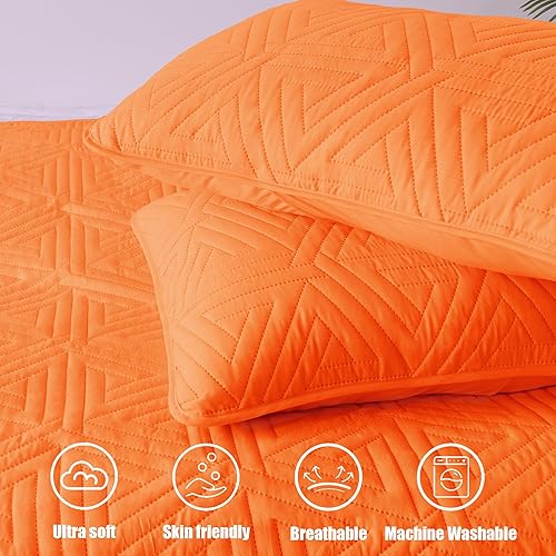 Miniatura 6 de Whale Flotilla Juego de edredón suave tamaño King para todas las estaciones, juego de ropa de cama de 3 piezas, colcha geométrica ultrasónica,