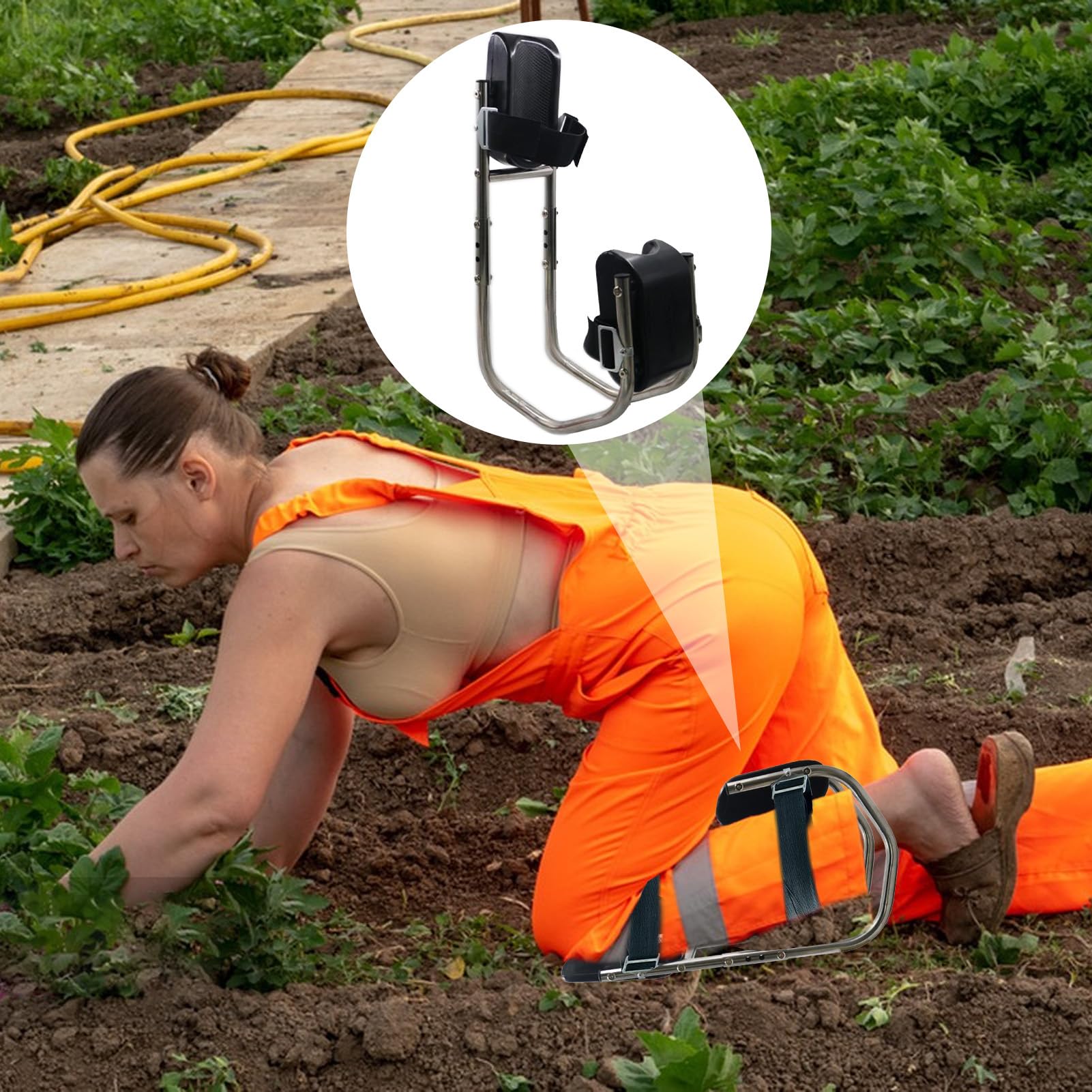 Asiento de Rodillas para Jardinería 2 en 1 Asiento Ergonómico Desmontable | Almohadilla de Rodillas para Jardinería Para Mujeres Hombres Soporte Tobillo Trabajo al Aire Libre Construcción