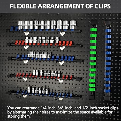 Miniatura 9 de Organizador de enchufes Herramientas ABS - Soporte de enchufe rojo, kit de 3 soportes de enchufe de alta calidad de 38 pulgadas x 45 clips (3