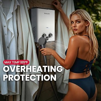 GASLAND Goshower G5 Pro Portable Propane Tankless Water Heater 1.32 GPM, 34,000 BTU, With Water Pump & Strainer, Ultra-Slim 5L for Camping, Off-Grid, Outdoor Shower