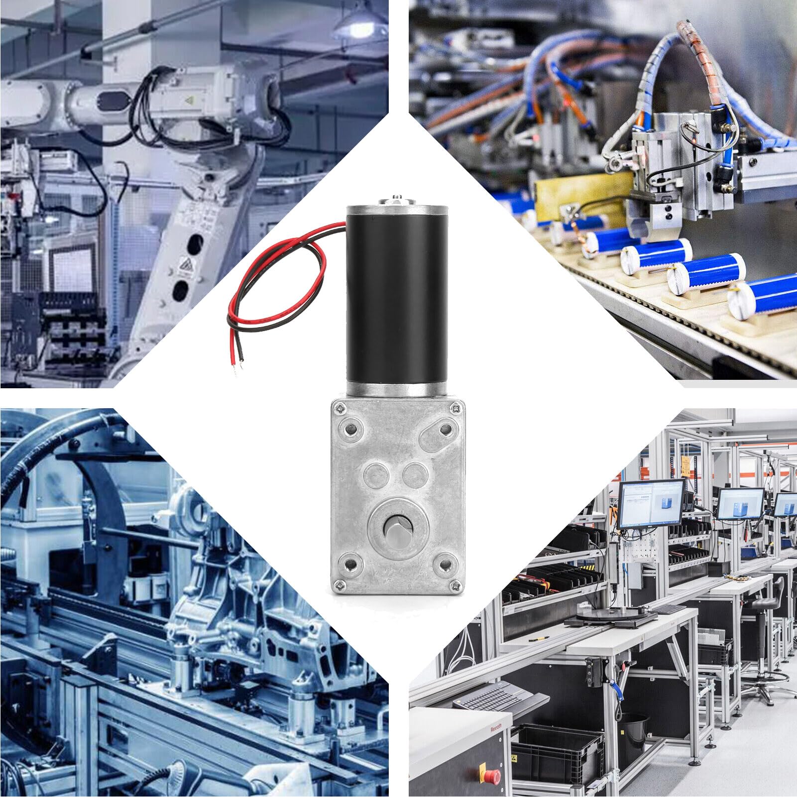 Getriebemotor 24V 30RPM DC, Elektrischer Schneckengetriebemotor mit Selbstsperrfunktion, Hohe Torsionsgeschwindigkeit Reduziergetriebe mit 8mm Welle für Smart Devices