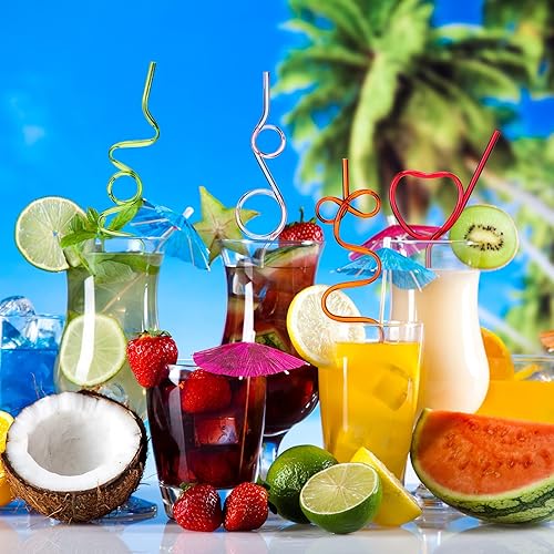 Miniatura 5 de Pajitas coloridas y reutilizables surtidas, pajitas flexibles, pajitas flexibles, pajitas divertidas para niños, Navidad, cumpleaños, carnavales,