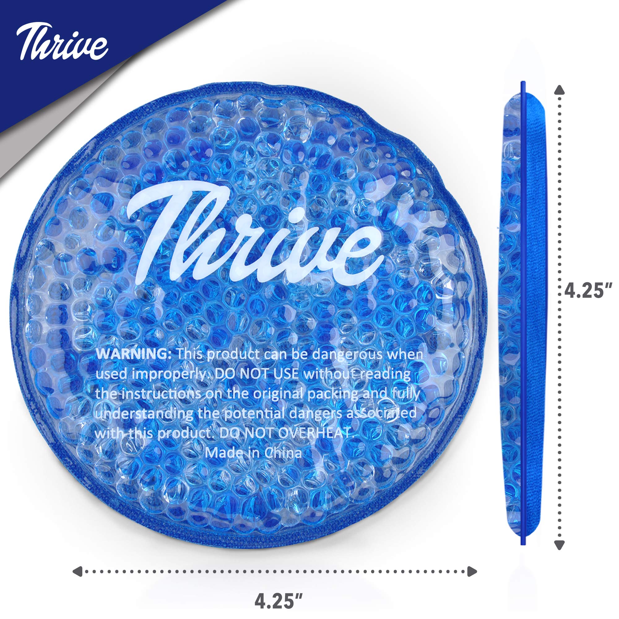 Thrive Round Hot & Cold Ice Packs (6 Pack) Reusable Gel Bead Ice Pack