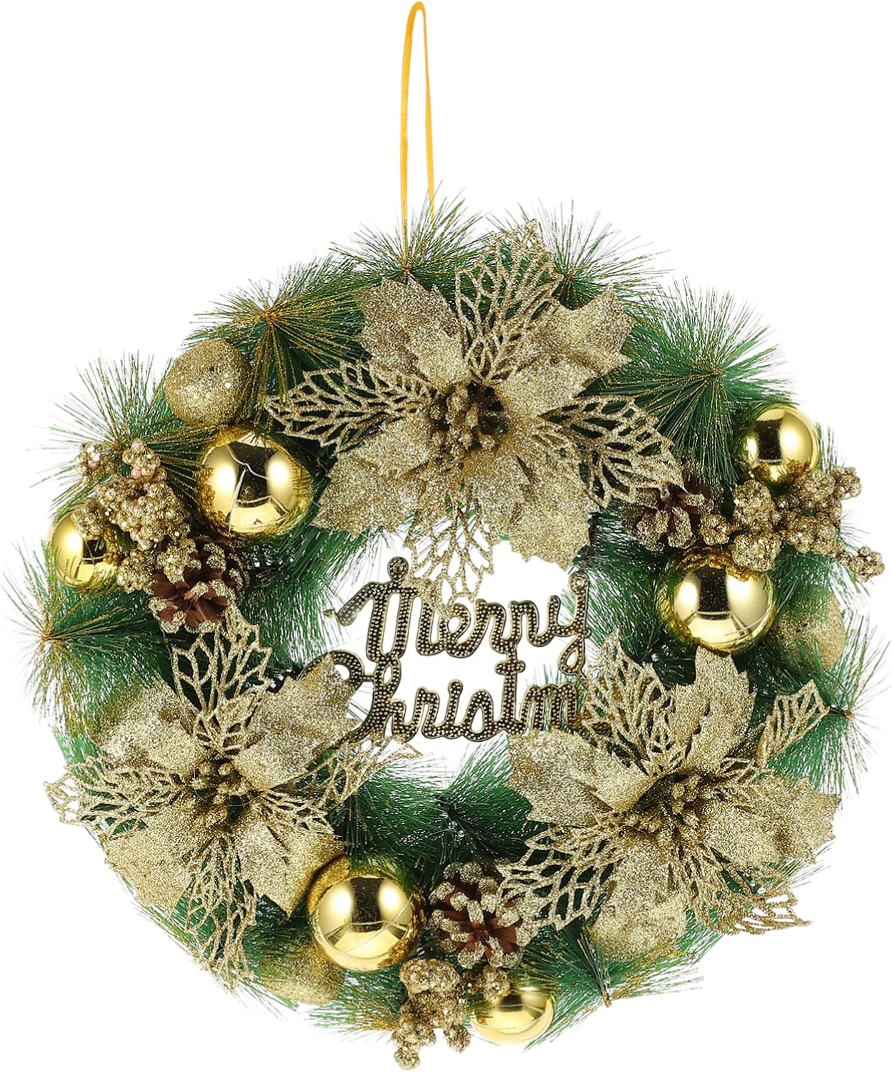 Christmas Pine Needle Wreath Garland Pendant Decoration Style Festive Door Wreath for Holiday Decor Party Supplies and Seasonal Celebrations