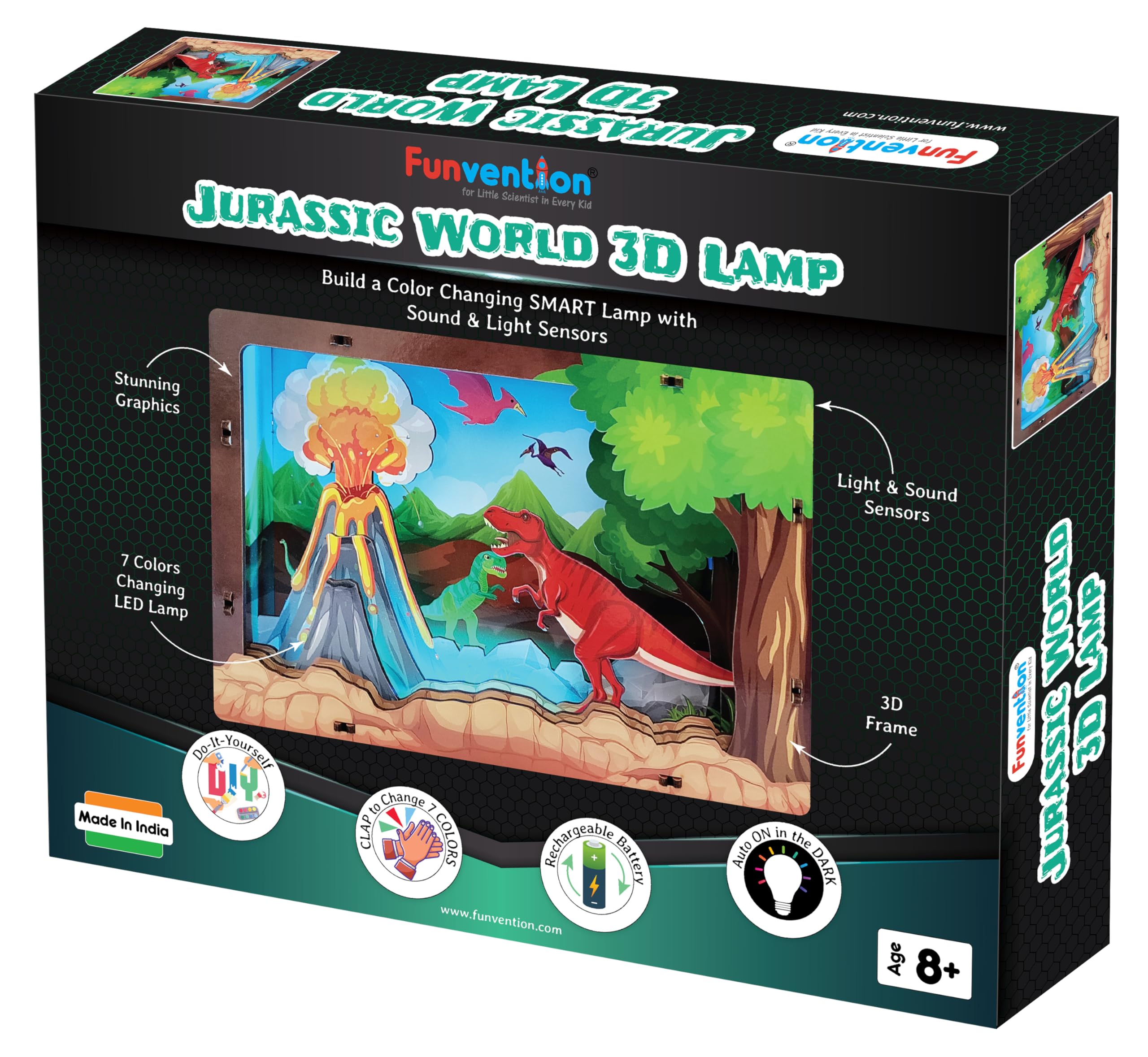 Jurassic 3D Smart Lamp with Sound & Light Control - STEM Learning DIY Utility Kit (Clap to Change Color & Auto ON in Dark) (B0CJ5YV4SJ) Amazon Price History, Amazon Price Tracker