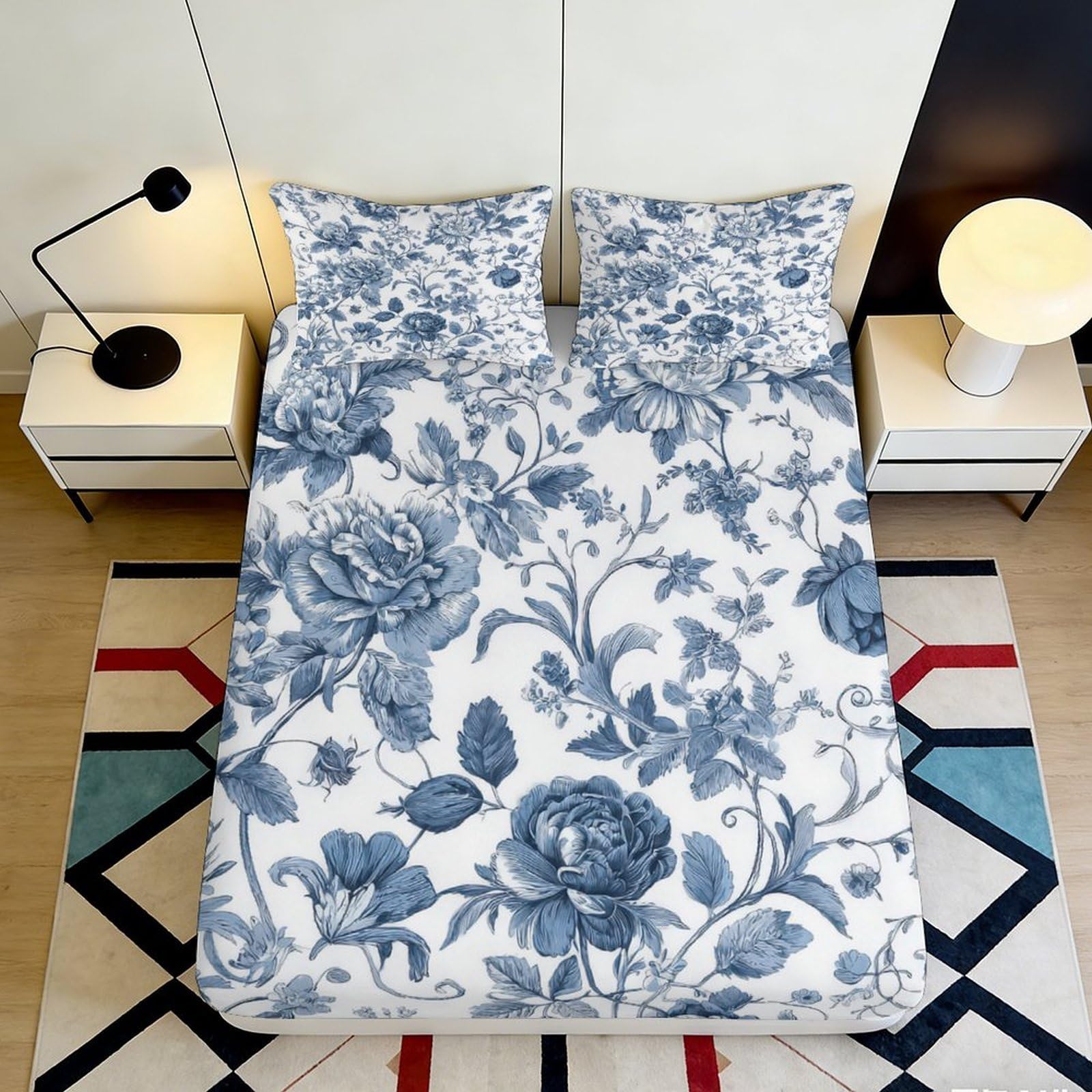 3D Printed Goat Fitted Sheet Microfiber Deep Pocket Non-Slip Bedroom Bedding Goat Mattress Fitted Cover for Adults Teens 200x200x25cm
