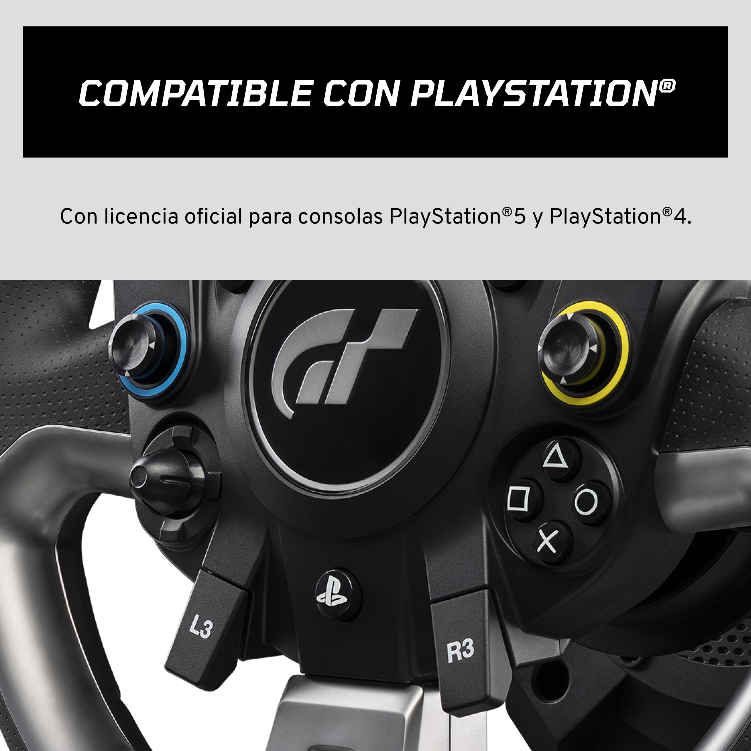 Fanatec CSL Elite Volante de Carreras, Base y Pedales Licencia Oficial Gran Turismo DD Pro Playstation – Volante Polyphony Digital, FluxBarrier Direct Drive, Juego de dos Pedales para PC, PS5, PS4