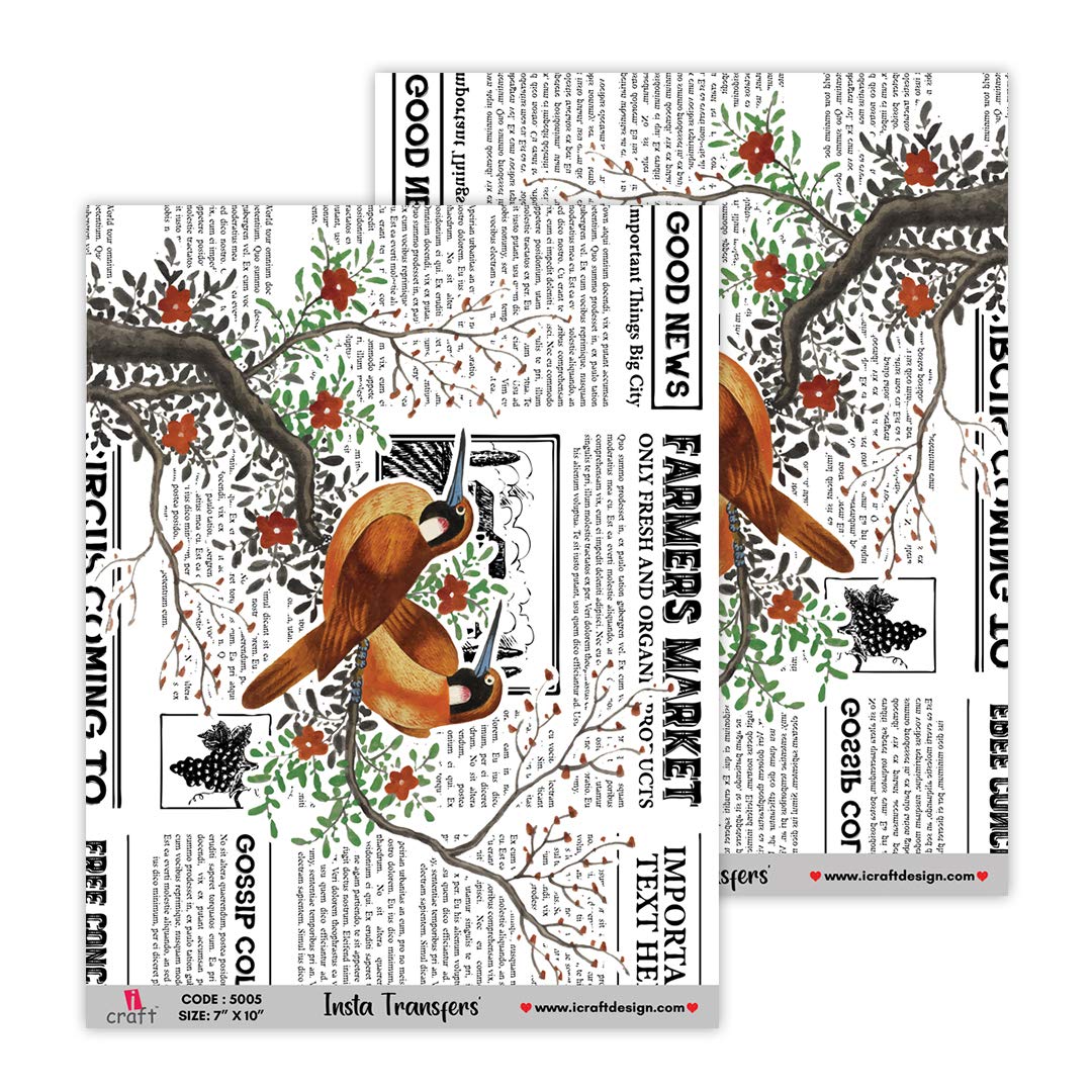 iCraft Water Transfer Sheet (5005) for DIY Art | Craft | DIY Home Decoration | (Pack of 1 Pcs)