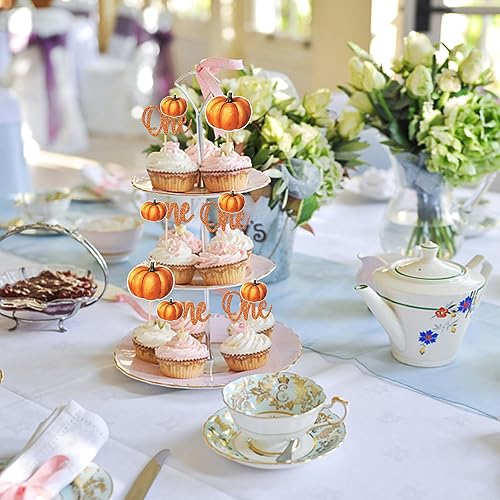 Miniatura 7 de Paquete de 30 decoraciones de calabaza para cupcakes con temática de otoño, para el primer cumpleaños, decoración de pasteles de Halloween para