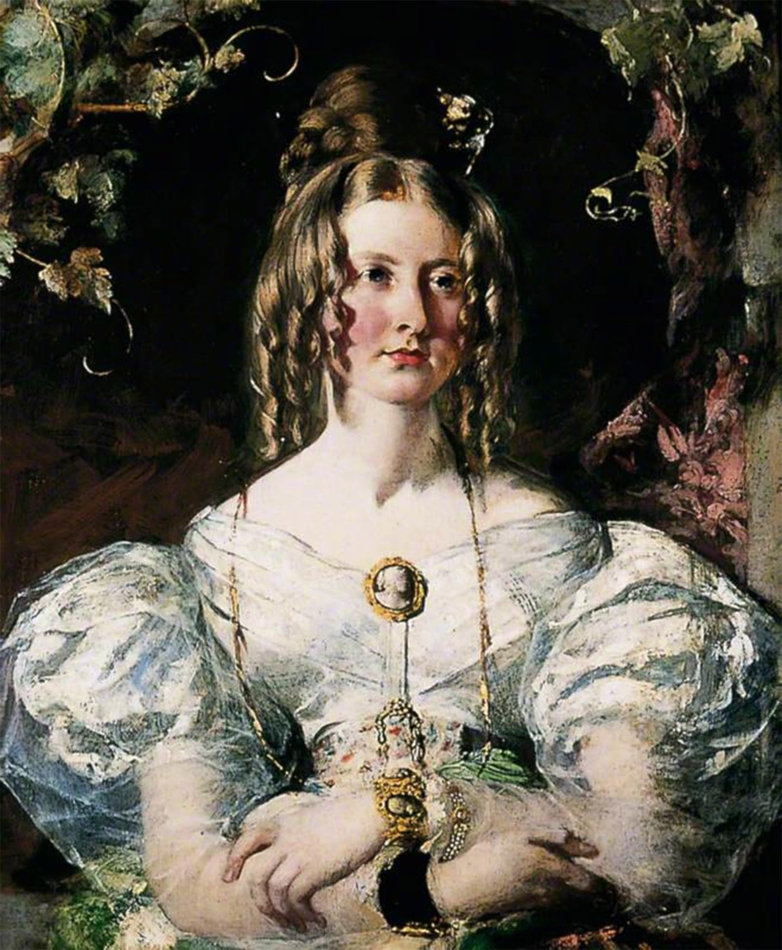ARTXLXXBN Famous Painting Canvas Artwork Graffiti Print Miss Elizabeth Potts by William Etty Portrait Canvas Image for Home Decor 60x90cm