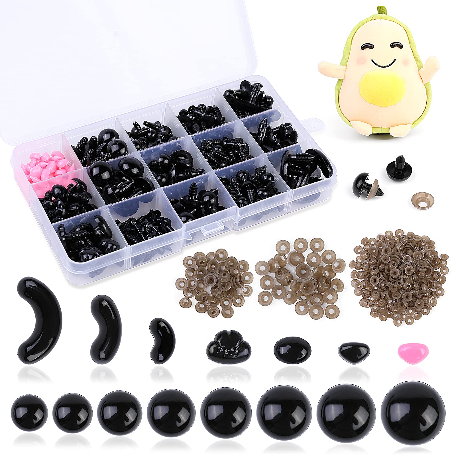 Buy 586Pcs Plastic Safety Eyes and Noses, Safety Eyes for Stuffed