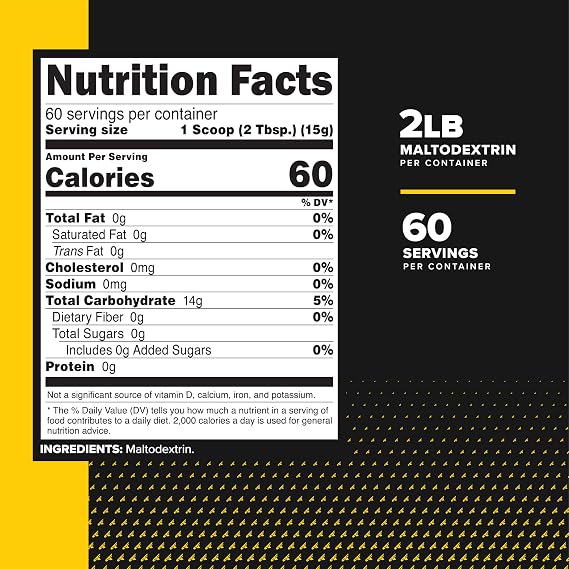 Primaforce Maltodextrin Powder (Unflavored) 2 LBS, 60 Servings