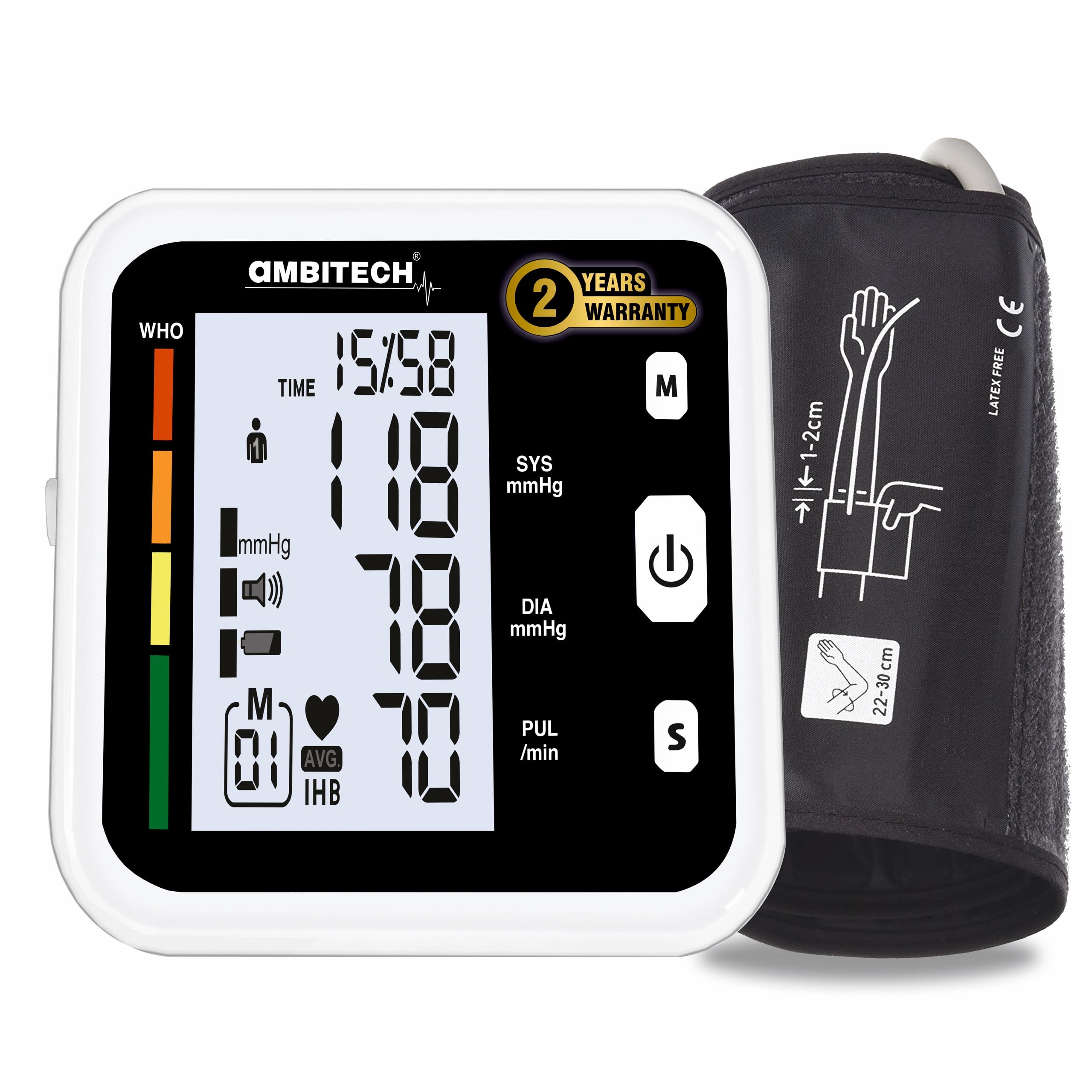 AmbiTech Bp-05 Digital Blood Pressure Monitor with 2-Year Warranty USB Port