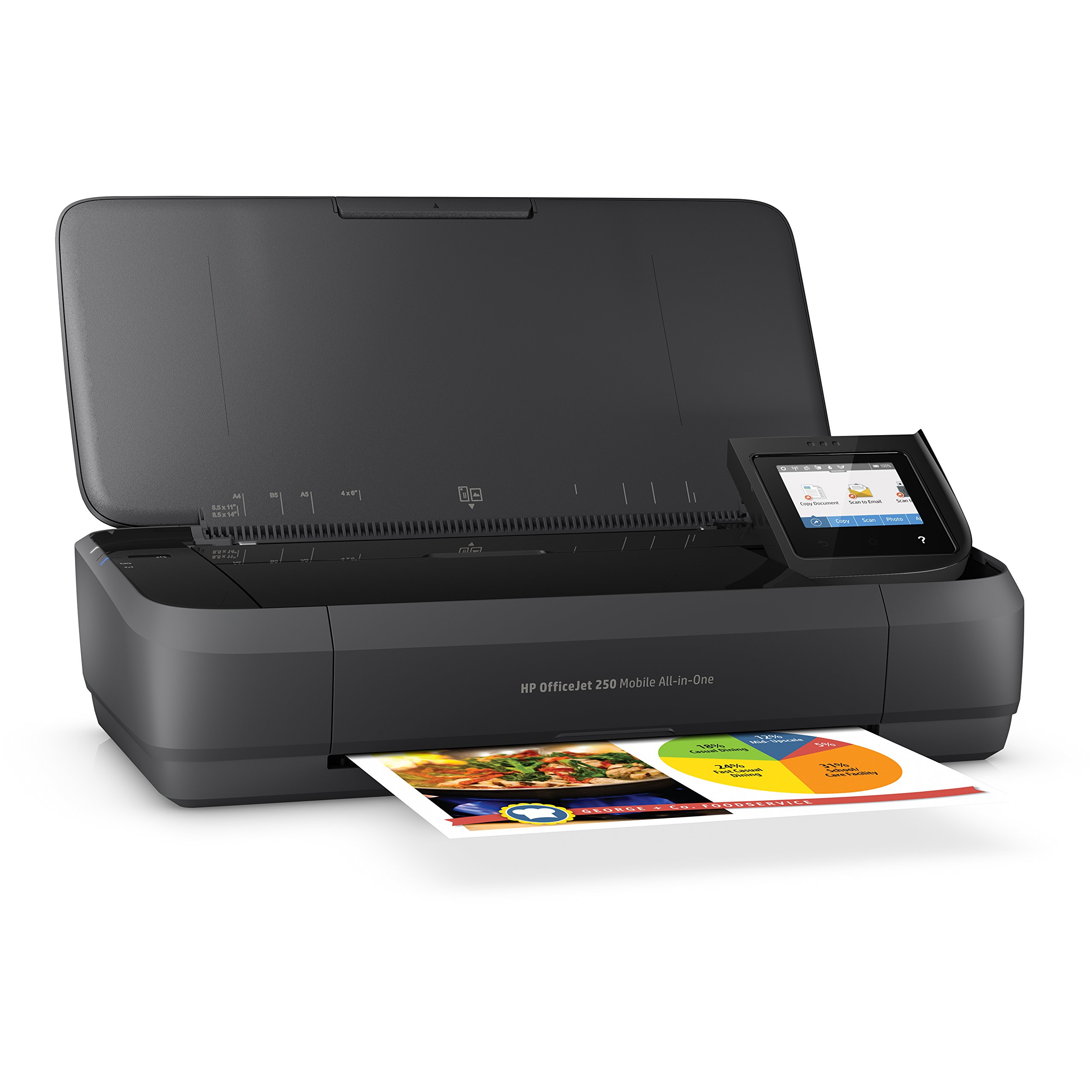 HP OfficeJet 250 mobiler Multifunktionsdrucker (Drucker Scanner, Kopierer, WLAN, ePrint, WiFi Direct, USB, 4800 x 1200 DPI) schwarz