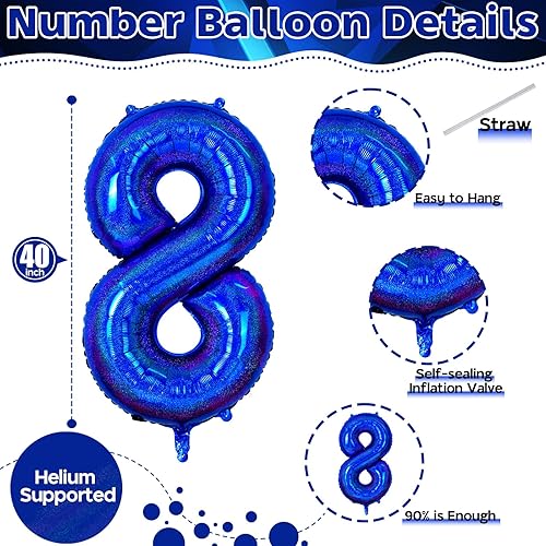 Miniatura 2 de Globo azul oscuro número 8 de 40 pulgadas