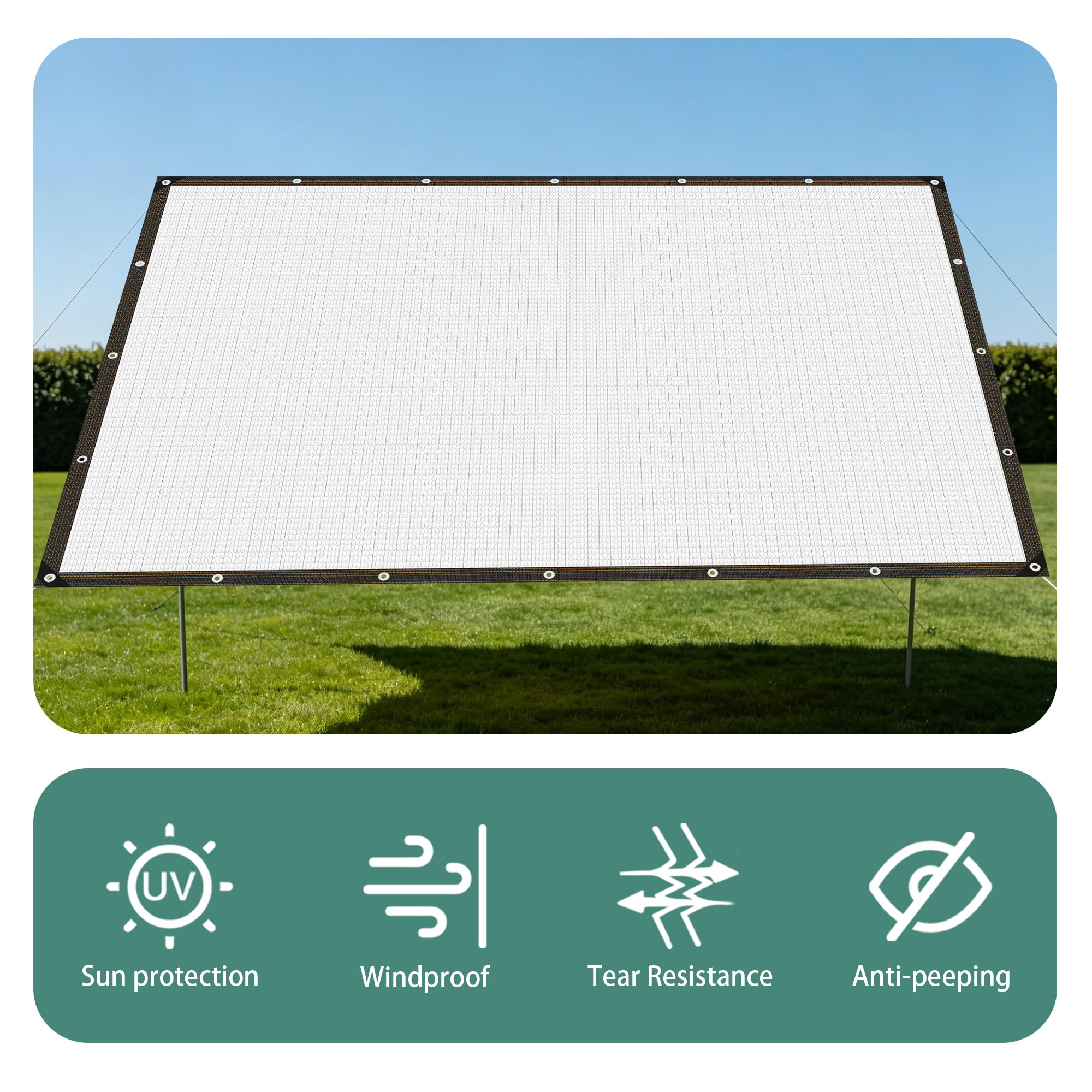 Rete Ombreggiante Alluminio 290 x 740 cm Anti UV Rete Ombreggiante per Serra Resist per Giardino, Auto, Pollaio, Cuccia per Cani, Esterno, Pergola, Patio, Campeggio, Argento