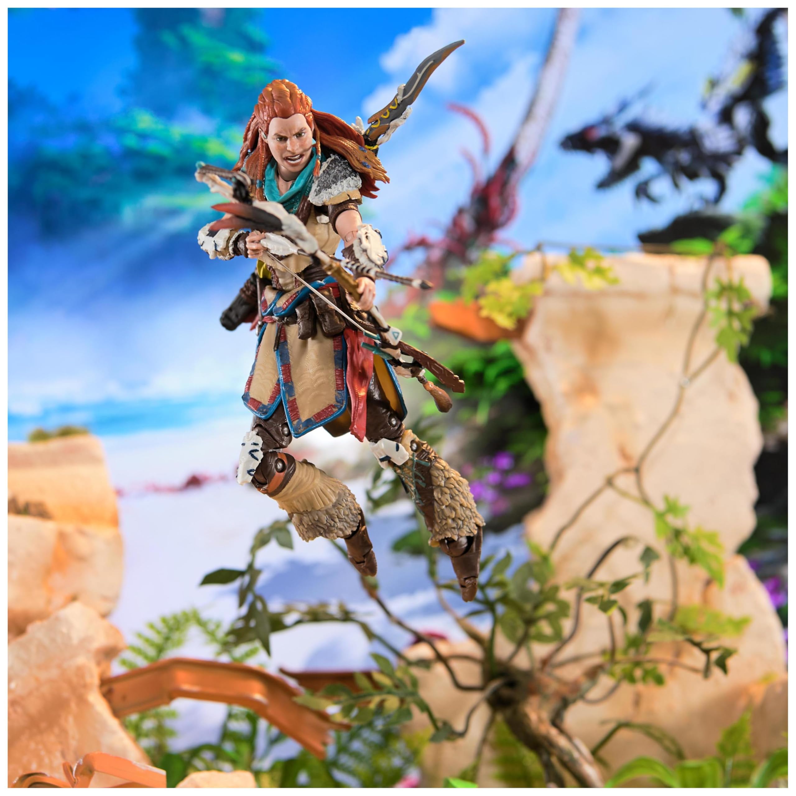 Playstation Horizon Forbidden West, Figura de acción de Lujo de Aloy de 15 cm con 15 Accesorios, The Shapes Collection, para Fans y coleccionistas de la PS5 a Partir de 17 años