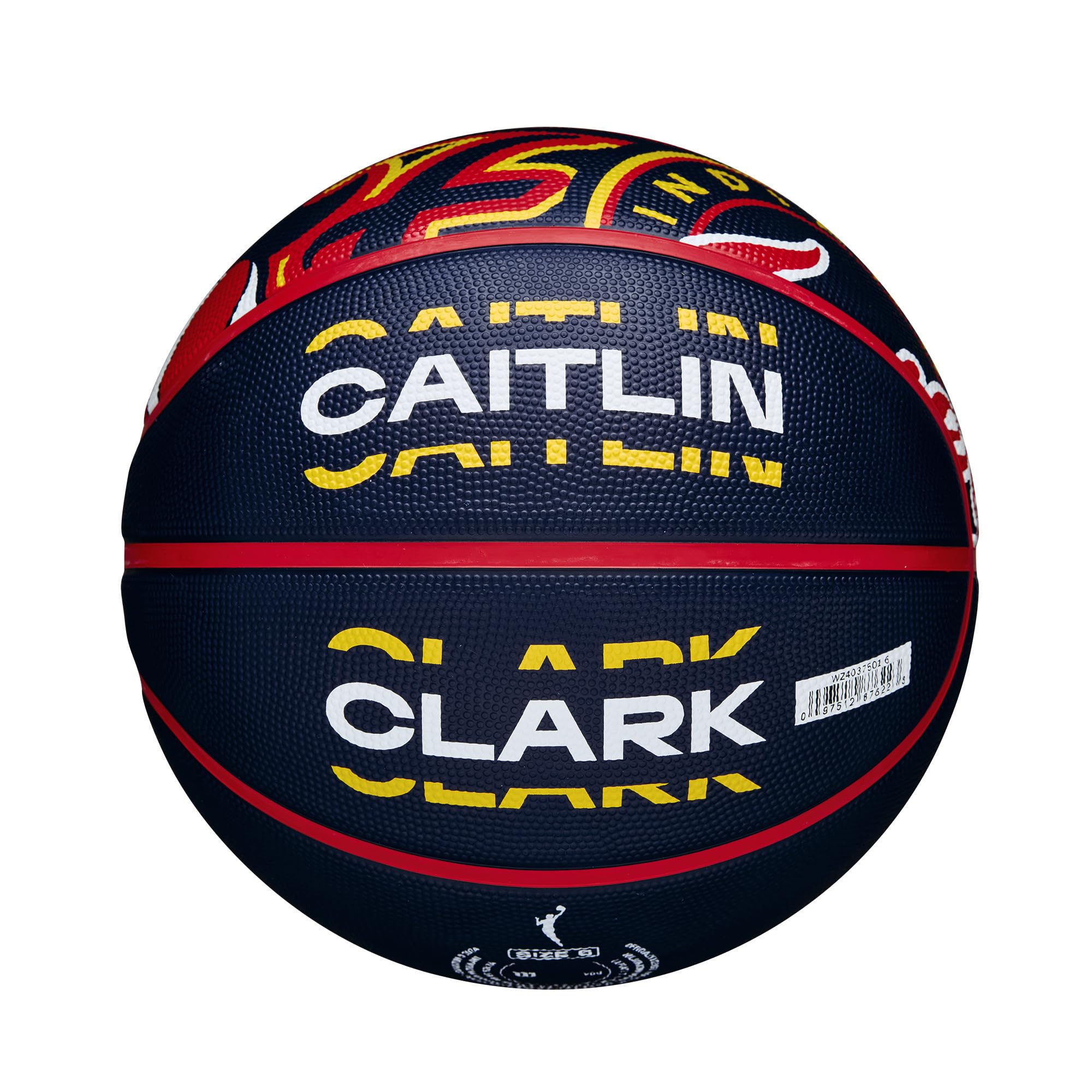 WILSON WNBA Caitlin Clark Fever Rising Balón de baloncesto, azul marino/rojo, tamaño 6-28.5 pulgadas