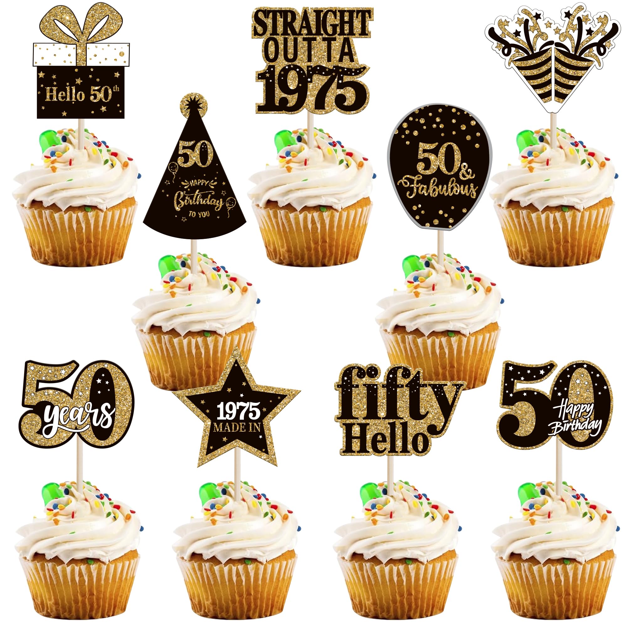 amazon-com-36pcs-happy-50th-birthday-cupcake-toppers-double-sided-black-gold-fifty-hello-50-straight-outta-1975-cupcake-picks-50-fabulous-cheers-to-50-years-cake-decorations-for-50th-birthday-party-supplies for Free Printable 50th Birthday Cupcake Toppers Amazon.com: 36PCS Happy 50th Birthday Cupcake Toppers Double Sided Black Gold Fifty Hello 50 Straight Outta 1975 Cupcake Picks 50 Fabulous Cheers to 50 Years Cake Decorations for 50th Birthday Party Supplies : for Free Printable 50th Birthday Cupcake Toppers