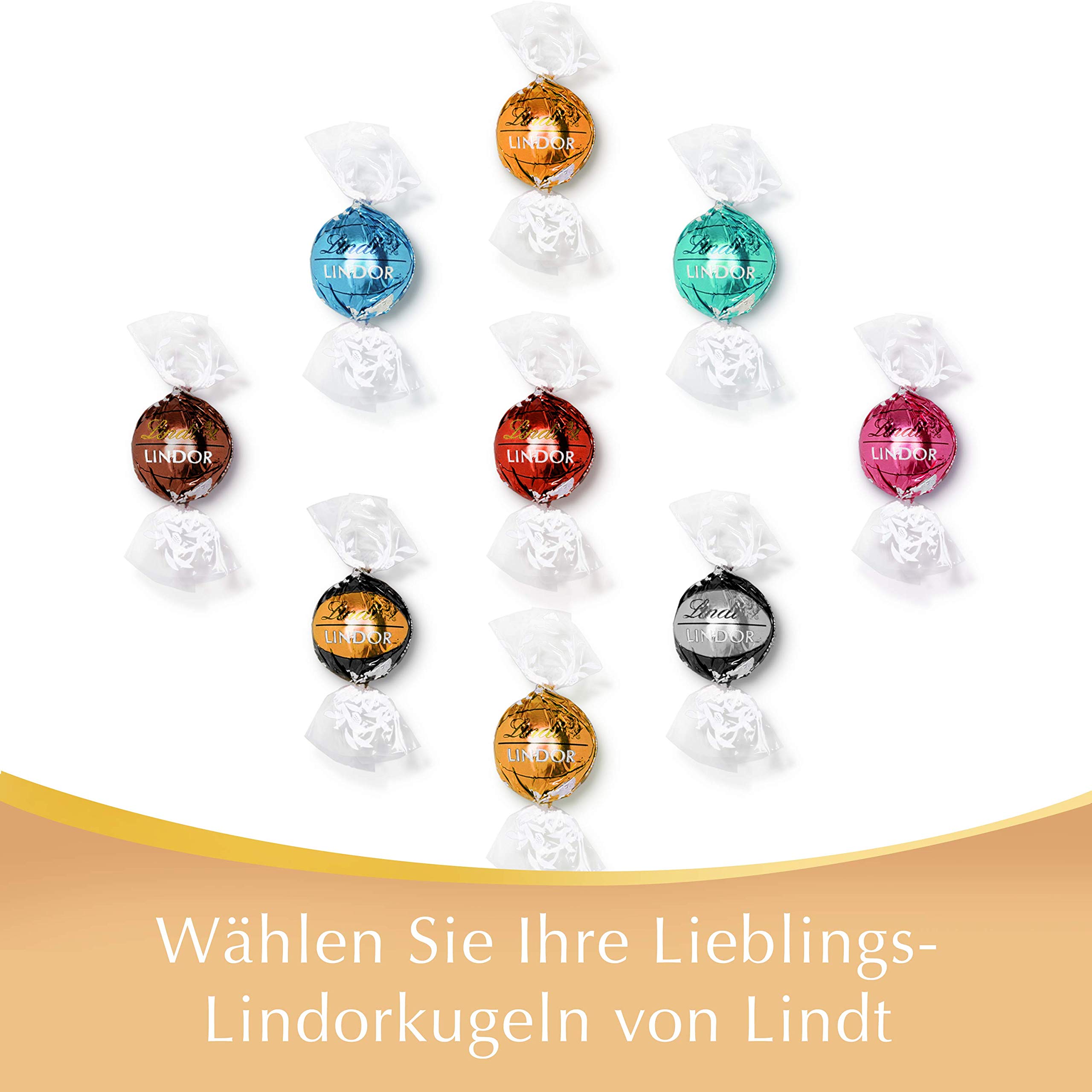 Lindt Schokolade | 2KG Beutel | LINDOR | Kugeln | Pralinengeschenk | Großpackung | Schokoladengeschenk | Enthält: Milch, Weiß, 60% und Haselnuss