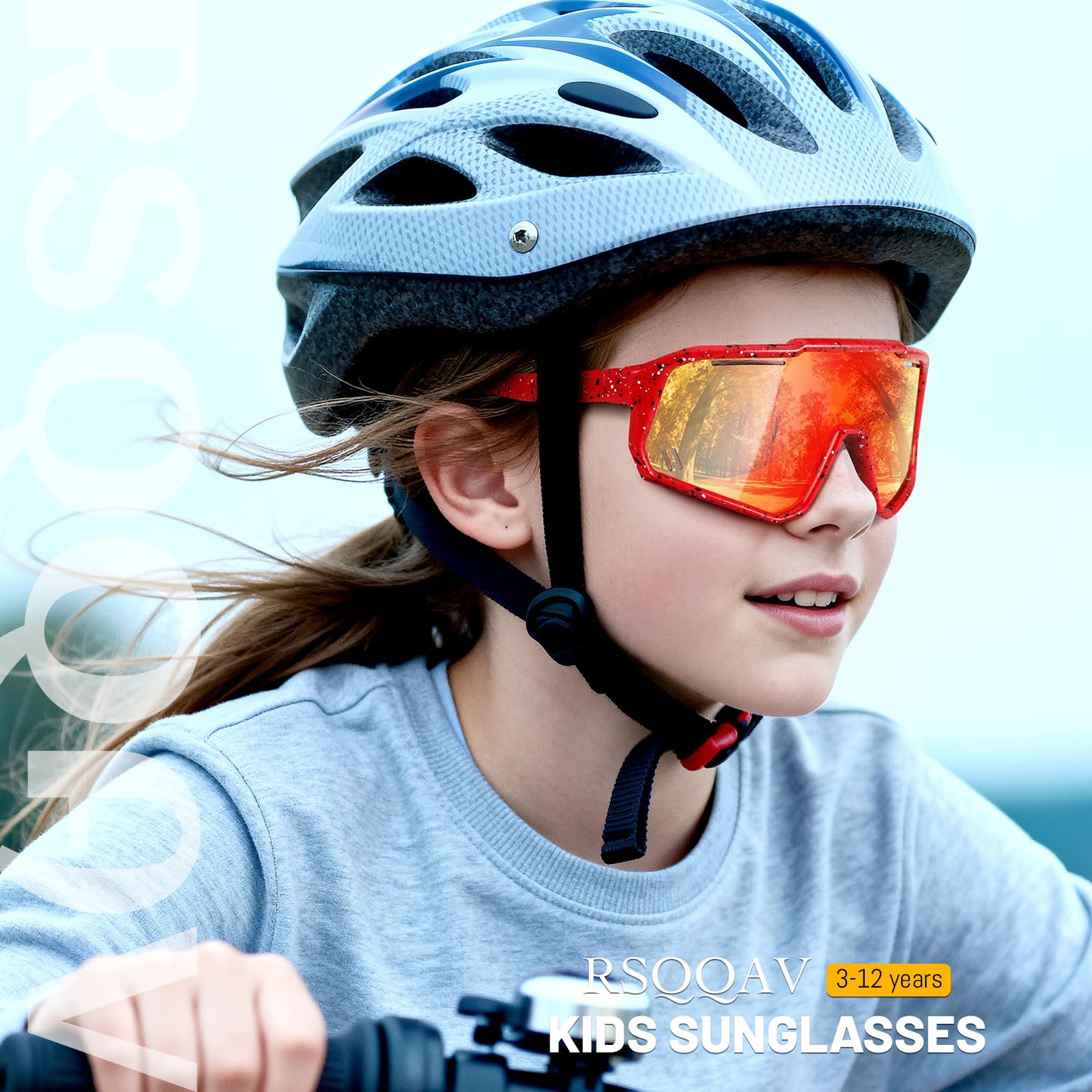 Gafas de sol deportivas polarizadas para niños de 3 a 12 años, UV400, para béisbol, ciclismo, tenis, otras gafas al aire libre