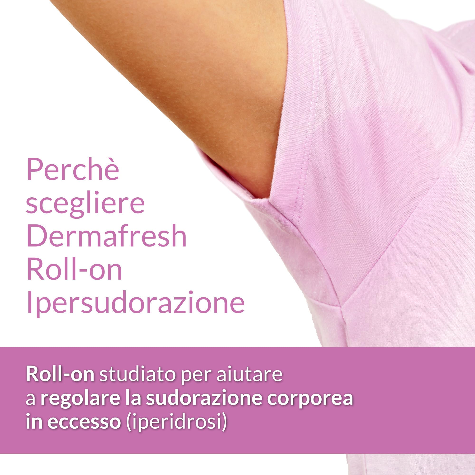Dermafresh Ipersudorazione, Deodorante Attivo Roll On, Antitraspirante, 75 ml