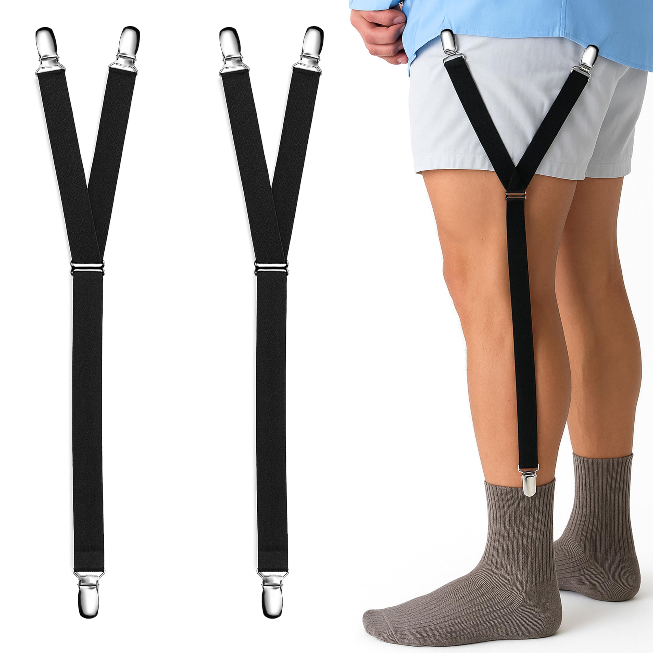 Y-Style Shirt Stays for Men and Women - Ultra-Comfortable and Long Lasting - Soft Secure Grips- Shirt Keepers