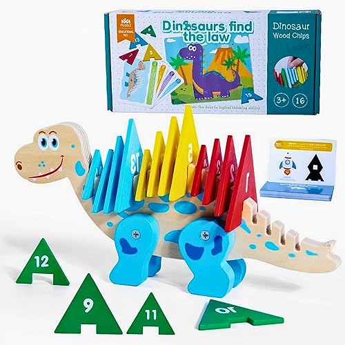 Juego de juegos educativos de dinosaurios Montessori 4 en 1 participa en la clasificación, combinación, reconocimiento de colores, rompecabezas y
