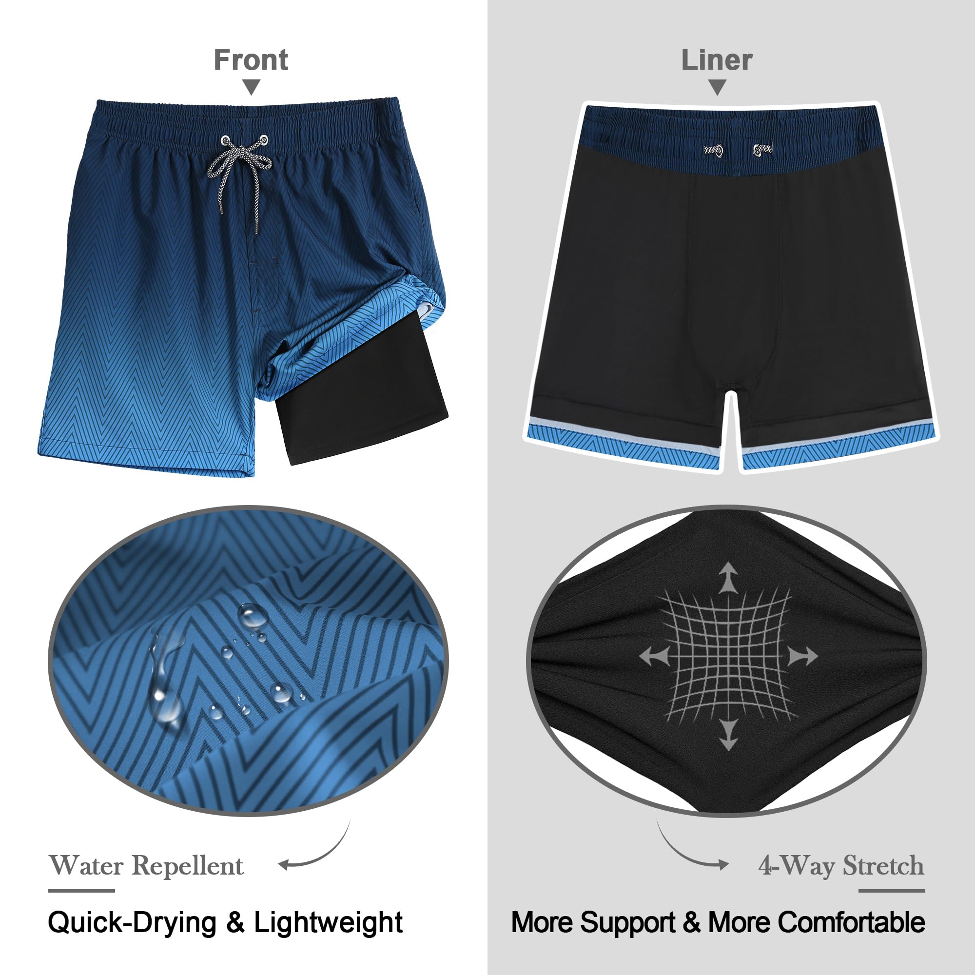 APTRO Costumi Pantaloncini da Bagno Uomo Mare Surf Piscina Stampa Hawaiana Estiva Grande Asciugatura Rapida con Fodera in Rete