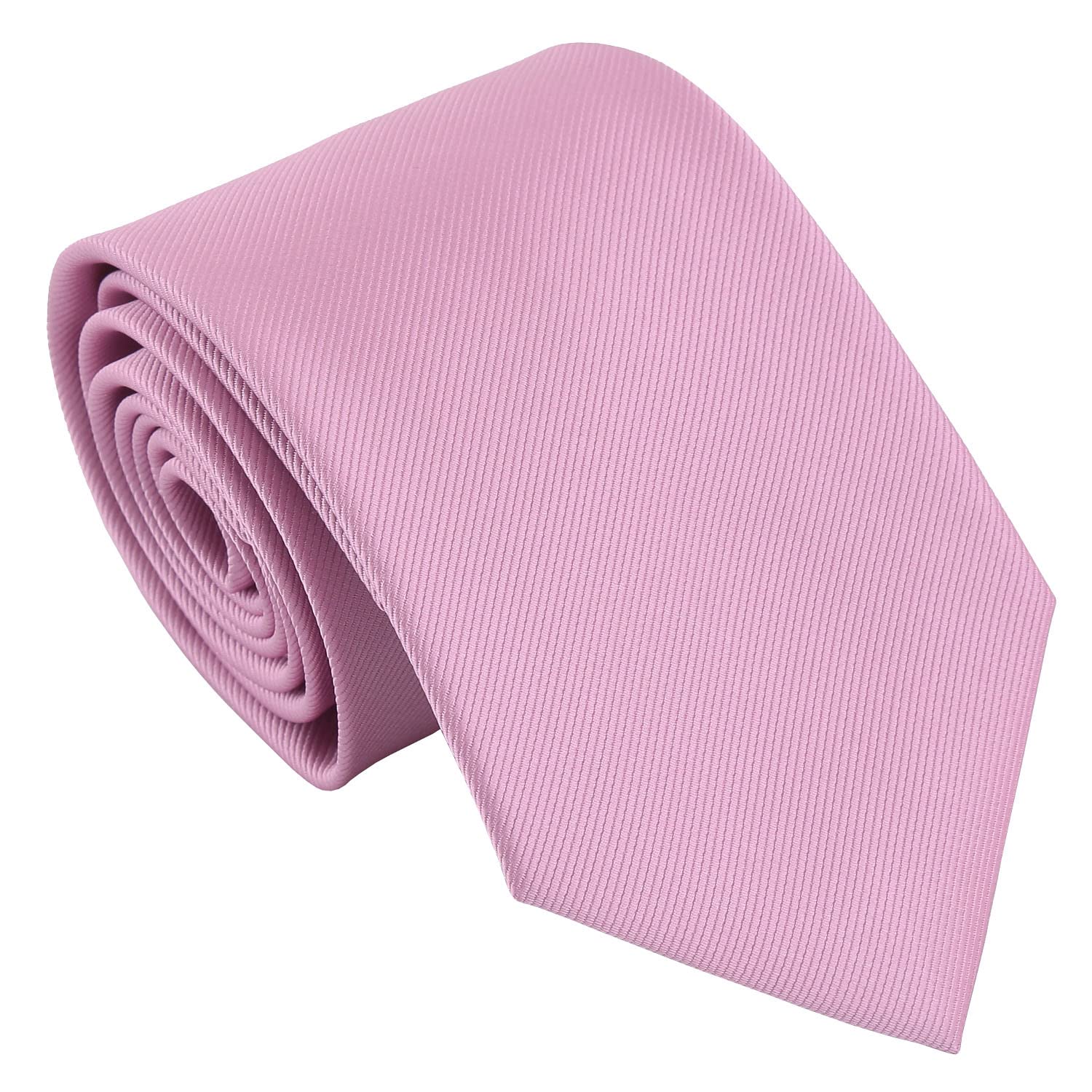 DQT Men's Plain Twill Wedding Formal & Business 8cm Classic Tie - Mauve