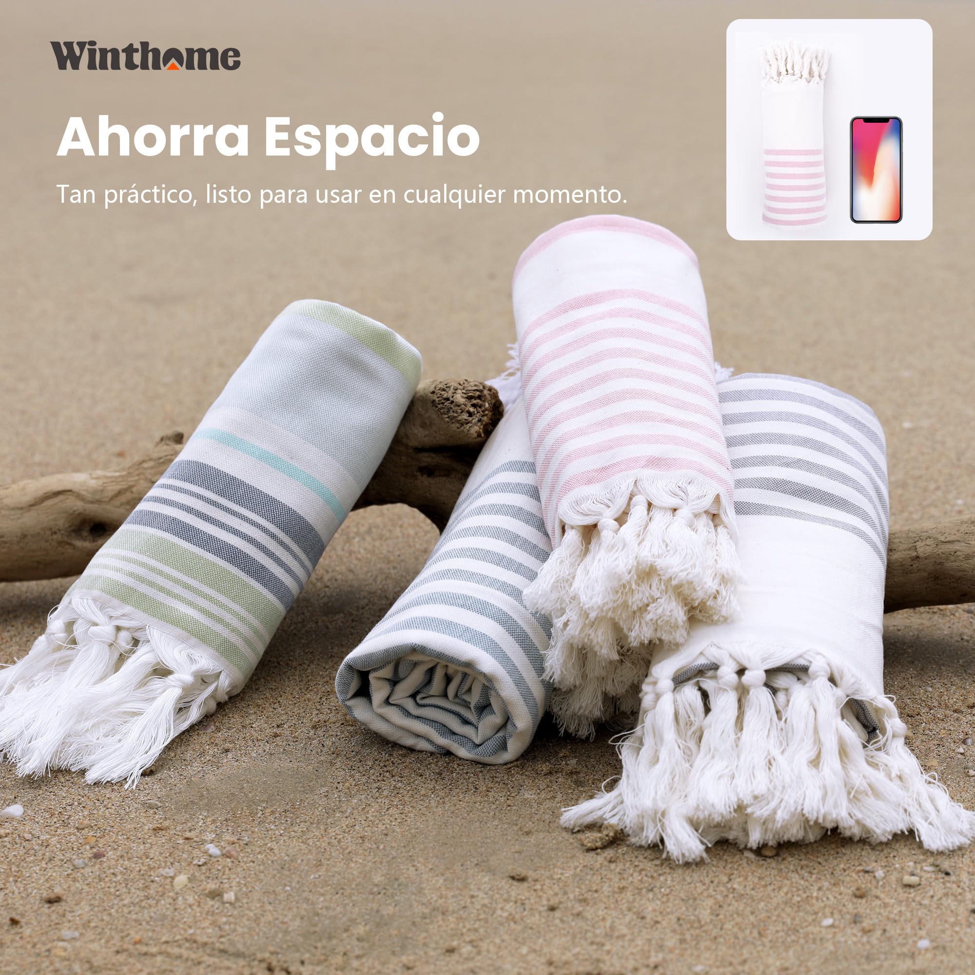 Ariv Set di 4 asciugamani da bagno grandi in cotone di bambù di alta qualità, per