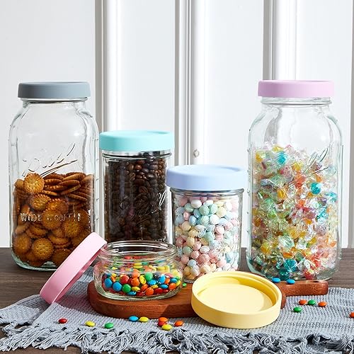 Miniatura 5 de 6 tapas de boca regular de silicona para frascos de masón, tapa gruesa a prueba de fugas para frascos Mason de boca regular, tapas reutilizables