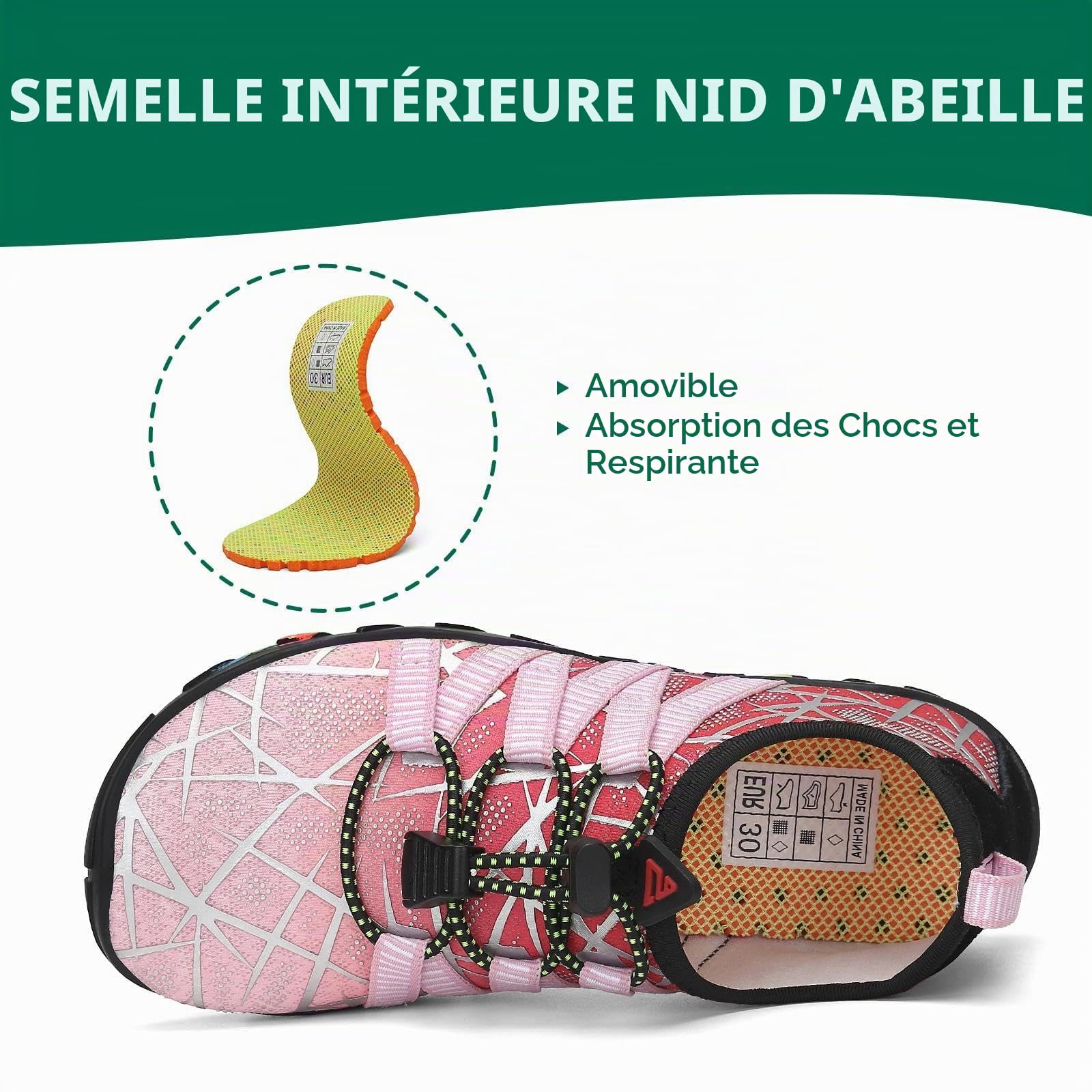 SAGUARO Chaussures Aquatiques Enfant Chaussure d'eau Garçon Fille Chaussures de Plage Respirant Chaussures Piscine Chaussures Mer pour Surf Plongée Nautiques Baignade,GR 24-36 EU