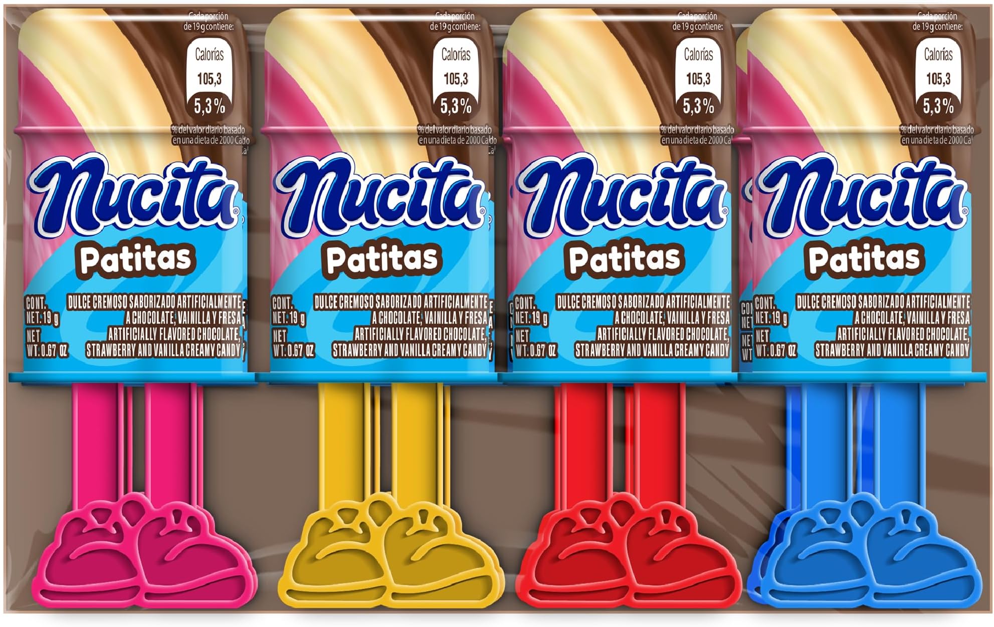 Patitas Candy | Creamy Candy for Children | Chocolate, Vanilla & Strawberry Flavors | 5.3 Ounce (Pack of 1)