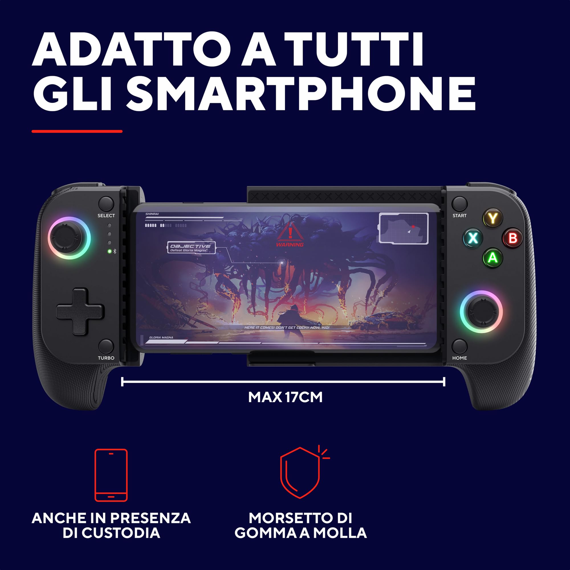 Trust GXT 735 Mylox Controller Bluetooth per Telefono, Gamepad Wireless per iPhone/Android/PS5/Xbox, Nero