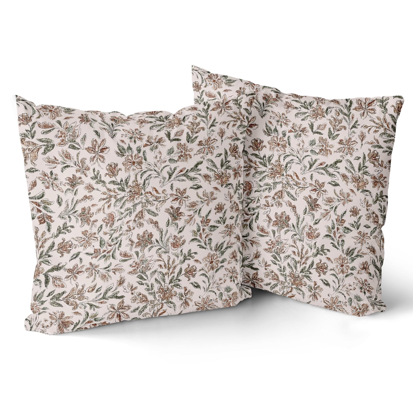 Giwawa Floral Pillow Covers 18x18 Inch Set of 2 Vintage Flower Decorative Throw Pillow Cases Boho Cushion Covers