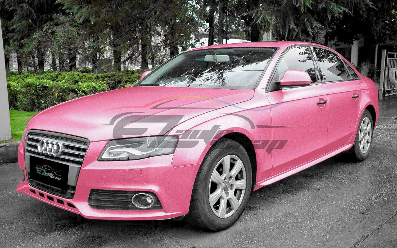 60"x600" (5FTx50FT) Princess Pink Matte Metallic Satin Pearl Vinyl Wrap Sticker Sheet Film Car Auto Vehicle DIY Decal Bubble Free Air Release Self Adhesive Peel and Stick Free Tool Kit