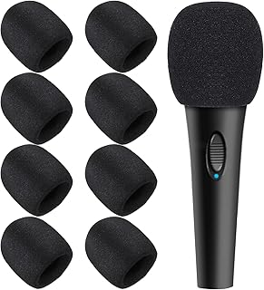 Dacitiery 8 Pack Foam Mic Cover, Microphone Foam Cover, Thick Handheld Microphone Windscreen, Blocks Out Plosives Microphone Pop Foam Mic Filter for Wireless Microphones KTV Stage Device Performance