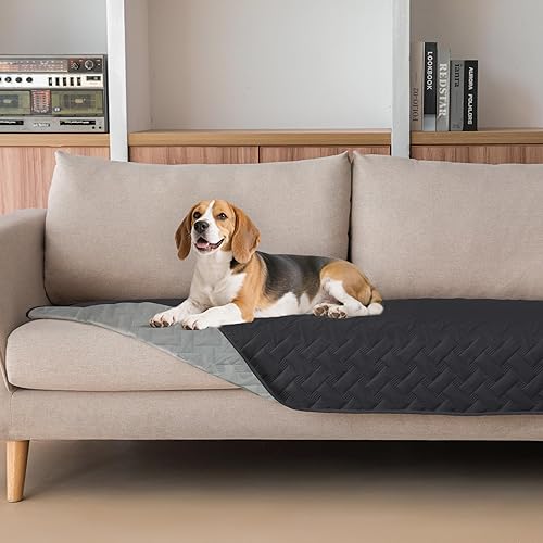 Miniatura 28 de gogobunny Manta impermeable 100 % de doble cara para perro, funda de cama suave para mascotas, reversible, protege muebles, sofá, auto para Beige