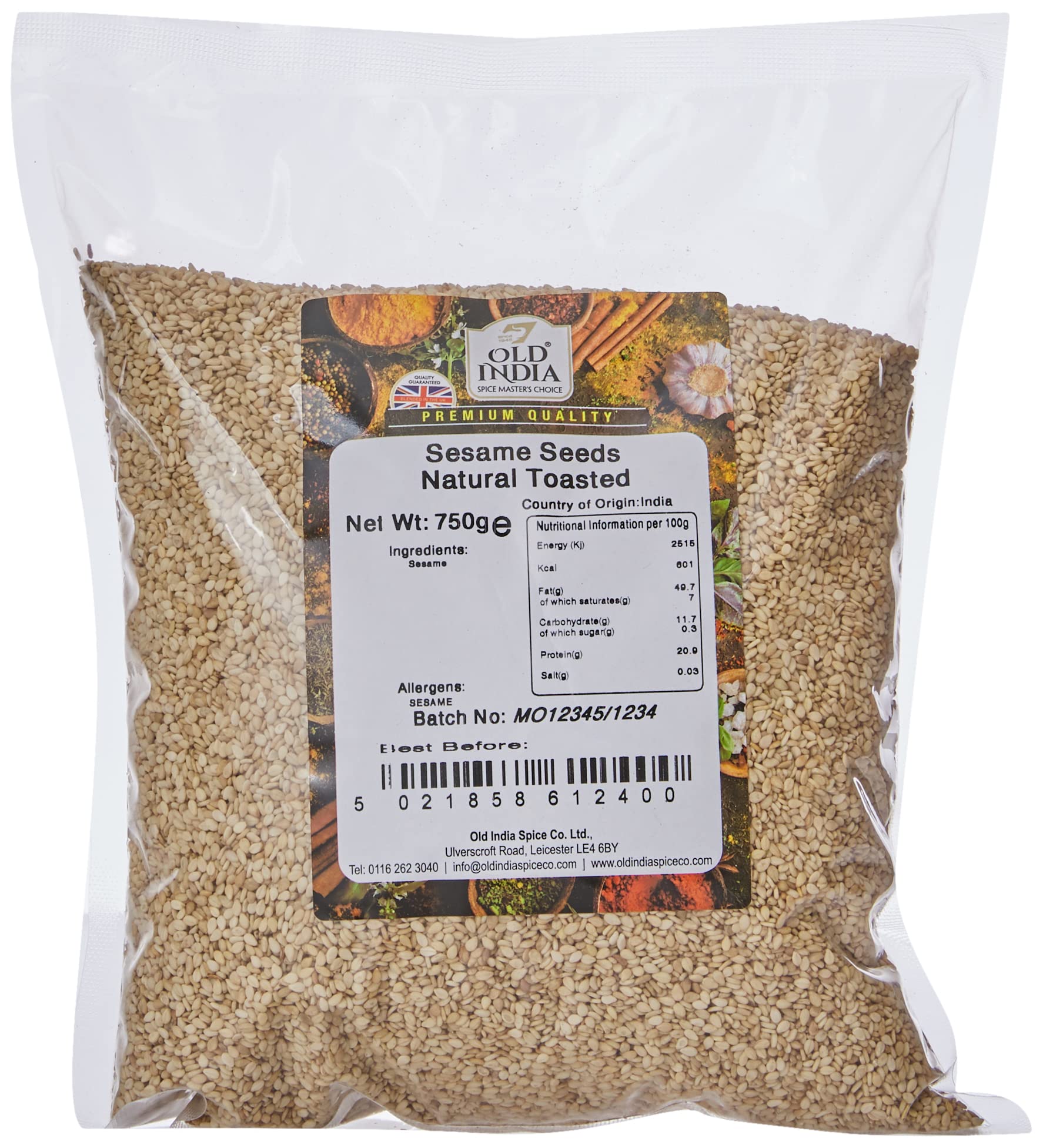 Old India Sesame Seeds Natural Toasted 750g