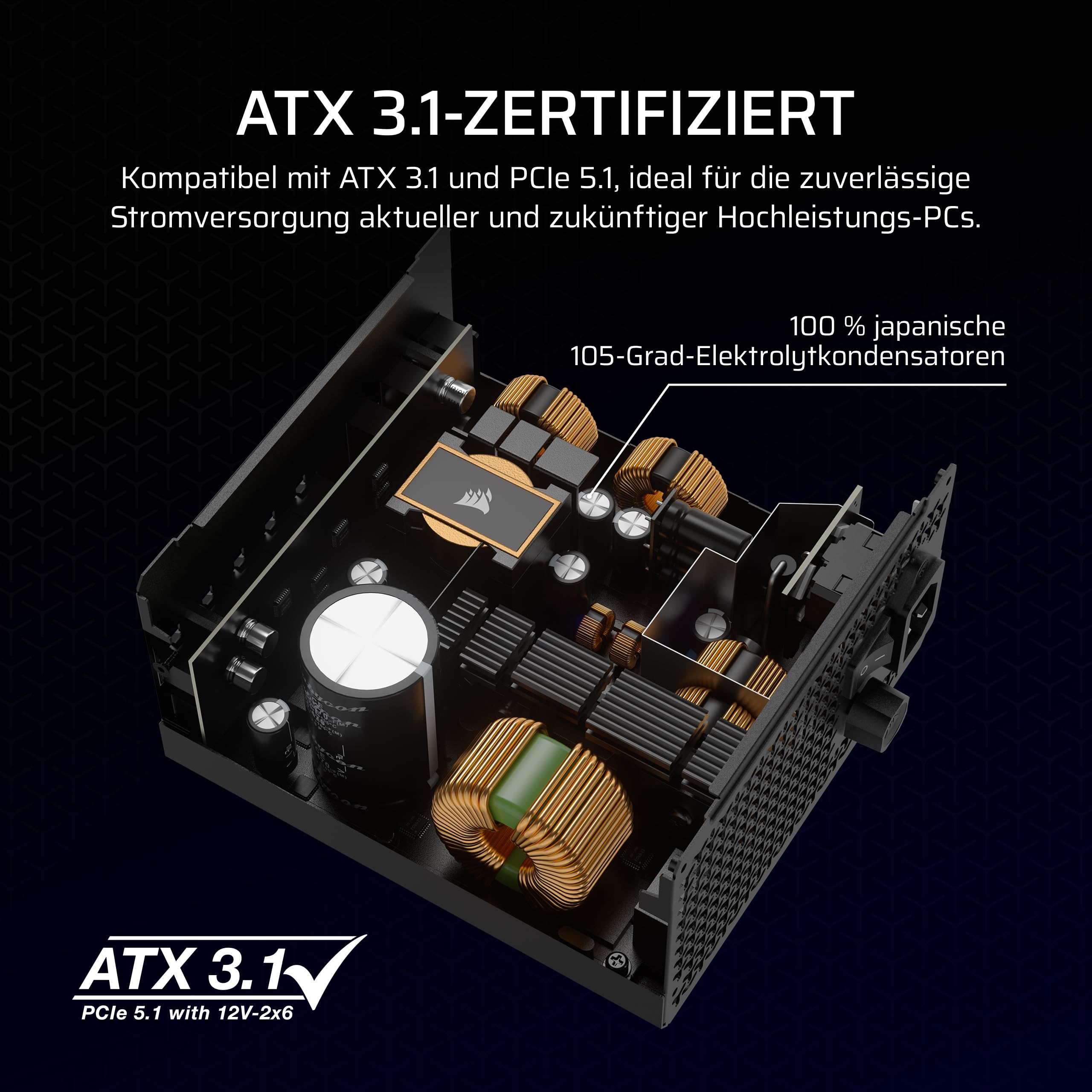 CORSAIR RM850x Geräuscharmes Vollständig Modulares ATX-Netzteil – Schwarz